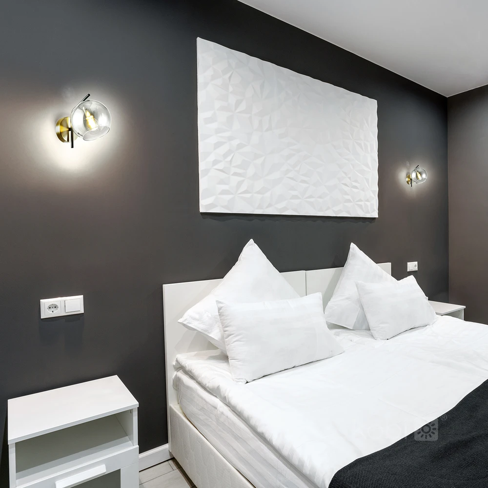 Sieninis šviestuvas GLOBE ELEGANCE, E14, aukso/dūmų sp.
