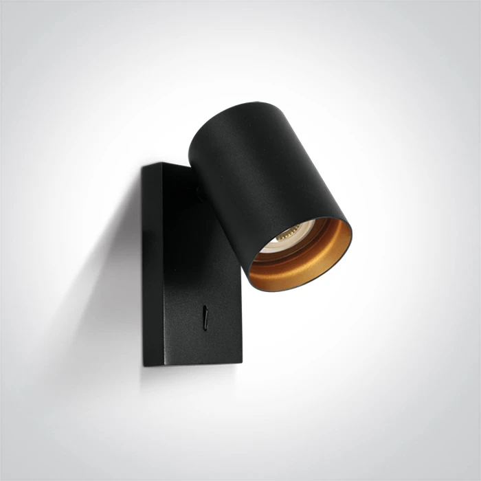 Sieninis šviestuvas, GU10, juodas, 65105NA/B