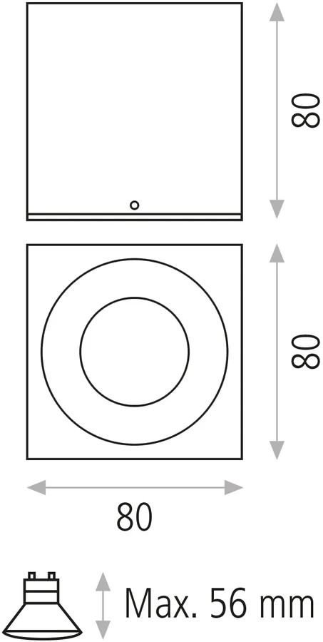 Lubinis šviestuvas Paviršinis lubų šviestuvas BRANCO, GU10, juodas, P3468181N