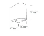 Paviršinis šviestuvas, GU10, baltas, IP65, 67142F/W