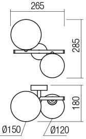 Sieninis šviestuvas ROY, G9, žalvario/aukso/kavos sp., 01-2778