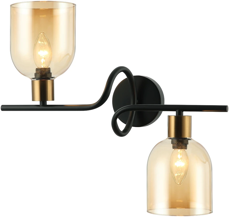Italux Sieninis šviestuvas Servio WL-66892-2A-BK-AMB