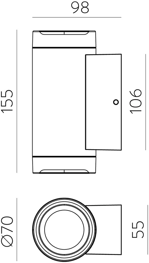 Sieninis fasado šviestuvas ARTIC, GU10, antracito sp., IP65, A2091180GR