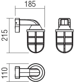 Sieninis šviestuvas Sieninis lauko šviestuvas CAGE, E27, juodas, IP44