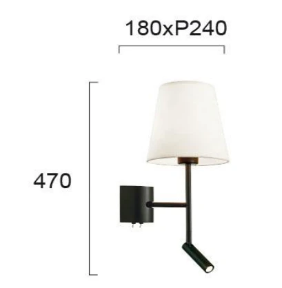 Sieninis šviestuvas SONIA, E27, juodas/baltas + LED 3W, 4260600