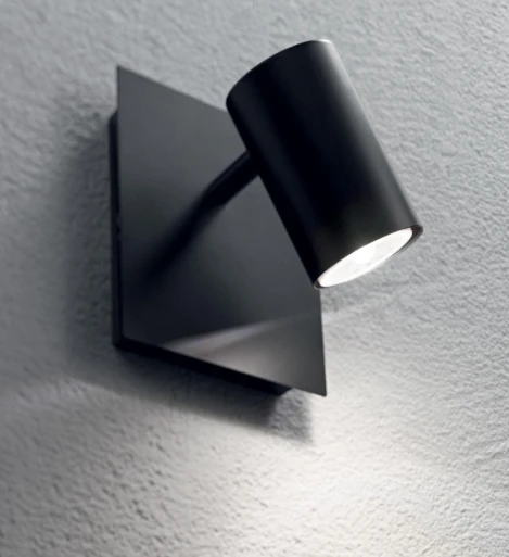 Sieninis šviestuvas Ideal Lux Wall lamp with 1 light SPOT, GU10, juodas