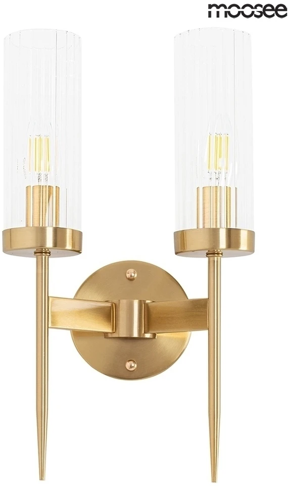 Sieninis šviestuvas TORCH TWIN, 2xE14, aukso sp.