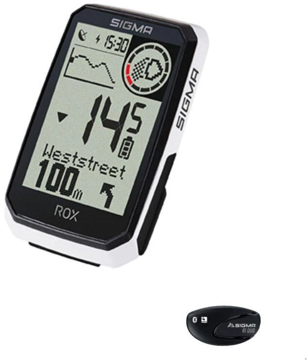 Dviračio kompiuteris SIGMA ROX 4.0 Endurance GPS Baltas HR Set