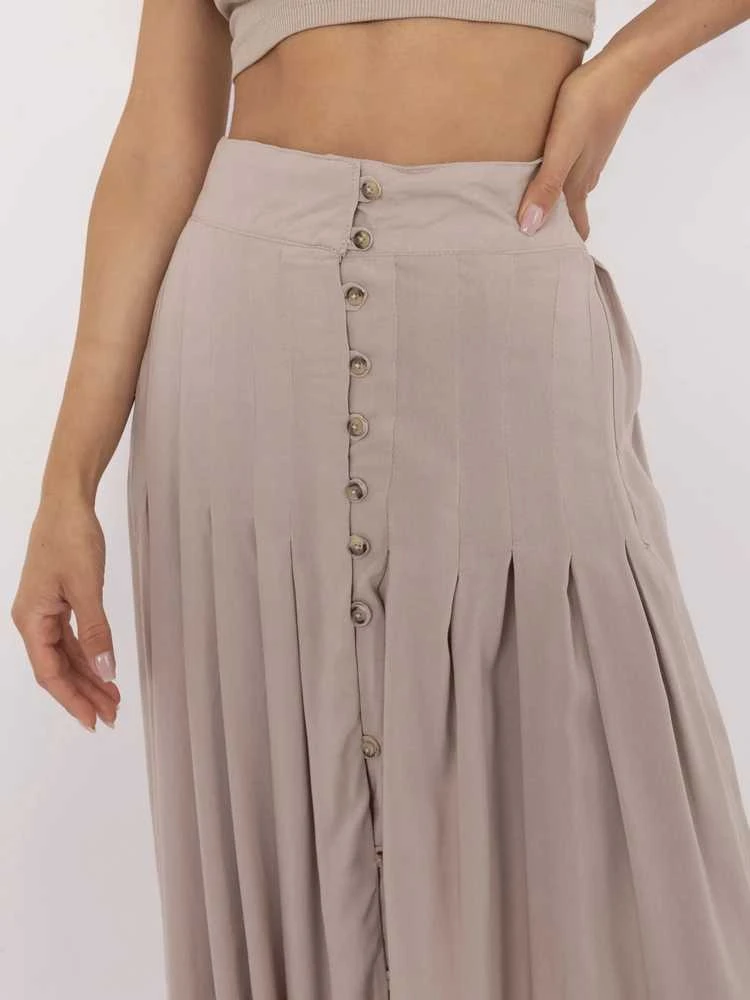 Sijonas tamsiai smėlio spalvos kasdieniam dėvėjimui