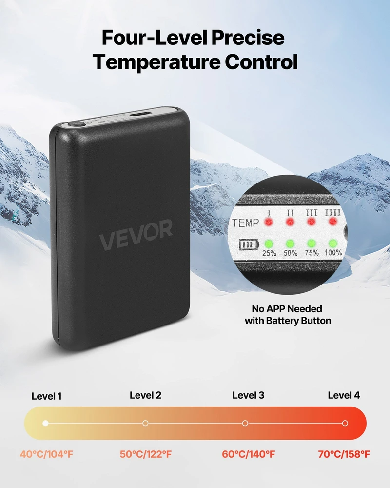 VEVOR Elektriniai šildomi kojines su 5000mAh baterija