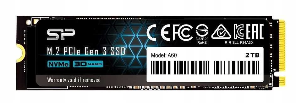 SILICON POWER KOMPIUTERIAI IR RYŠIAI SILICON POWER SSD Ace A60 2TB M.2 PCIe Gen3 x4 NVMe 2200/1600 Mb/s