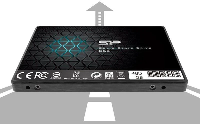 Silicon Power Slim S55 480 GB, SSD form factor 2.5", SSD sąsaja SATA, Rašymo greitis 440 MB/s, Skaitymo greitis 550 MB/s
