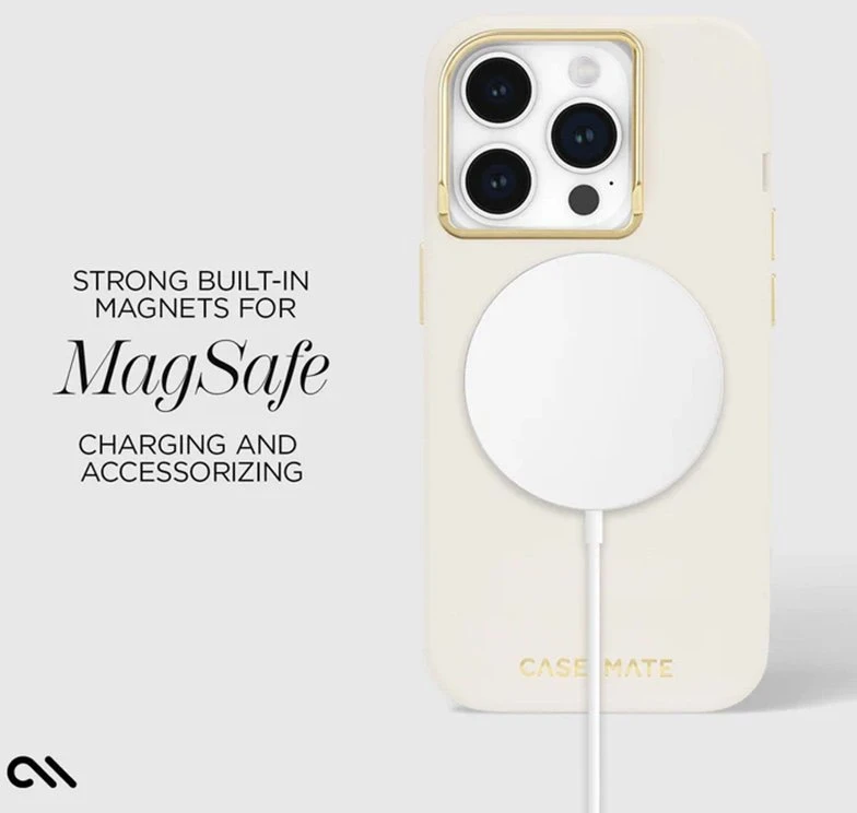 Dėklas Case-Mate Silicone MagSafe - Case Apple iPhone 15 Pro rusvai gelsvas