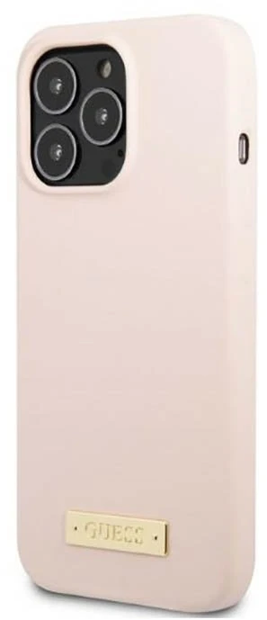 Silikoninis dėklas iPhone 13 Pro Max, rožinis Guess