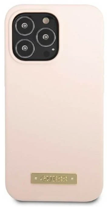 Silikoninis dėklas iPhone 13 Pro Max, rožinis Guess