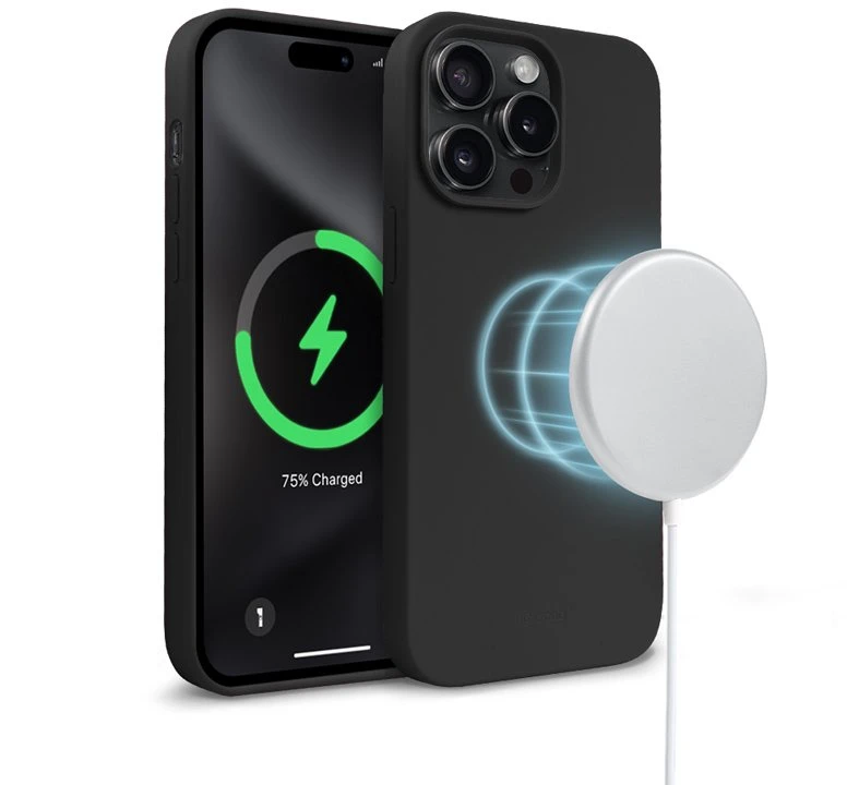 Crong Color Cover Magnetic - dėklas skirtas Apple iPhone 15 Pro MagSafe Juodas