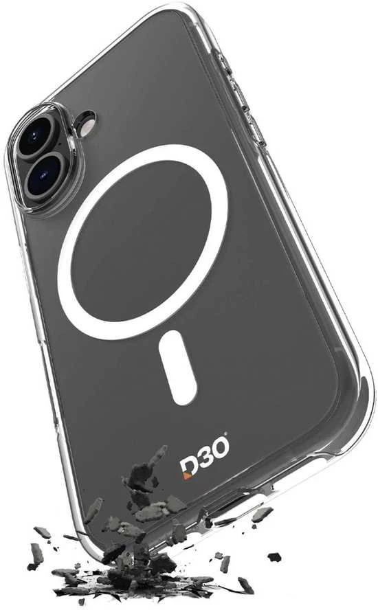 Puro Impact dėklas telefonui skaidrus D3O MagSafe Silikoninis Apple iPhone 16 – dėklas telefonui skaidrus