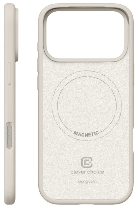 „Crong Color Cover Magnetic“ dėklas, skirtas „MagSafe Apple iPhone 17 Pro“, akmens smėlio spalvos