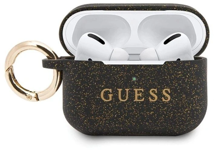„Guess Ring“ silikoninis dėklas, skirtas „AirPods Pro“ – juodas ir auksinis