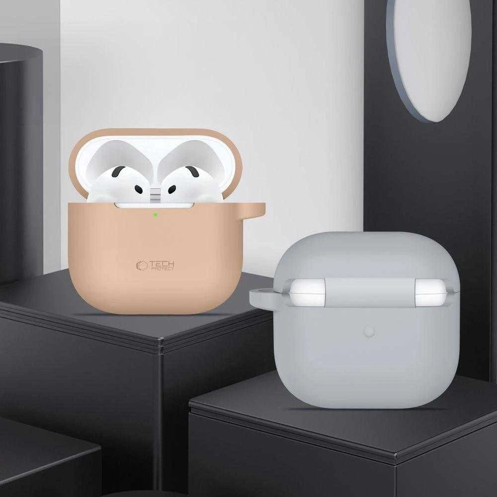 Apple AirPods 4 Tech-Protect silikoninis Hook dėklas jūsų ausinėms pilkos spalvos