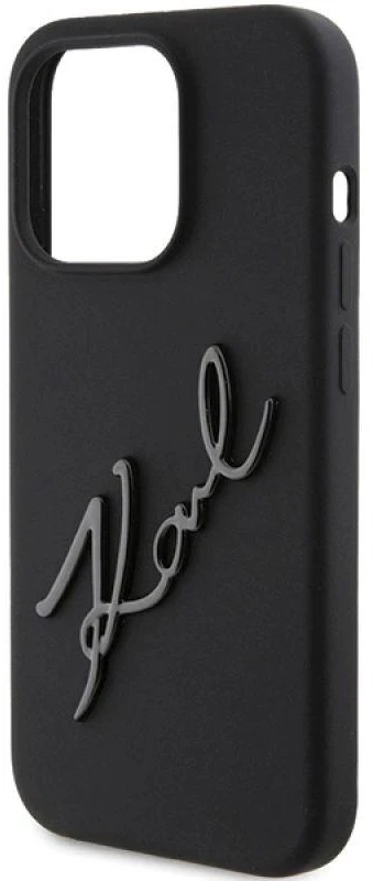 Karl Lagerfeld KLHCP15LSKSBMCK Apple iPhone 15 Pro 6.1″ juodos spalvos kietas dėklas Silicone Karl Script