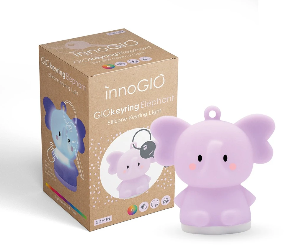 InnoGiO raktų pakabukas lemputė drambliukas GIOkeyring GIO-153