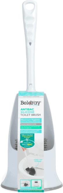 Silikoninis tualeto šepetys Beldray, 13,5 × 41 × 13,5 cm, baltas