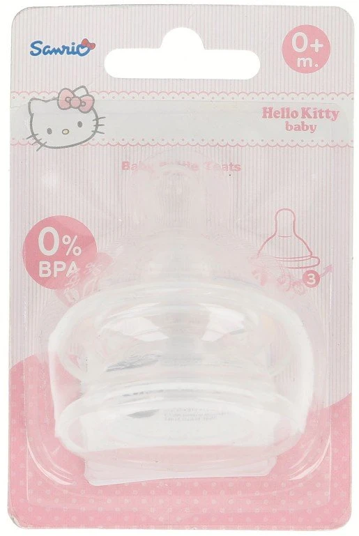 Hello Kitty - Silicone nipple for 0 m + bottle (2 pcs)