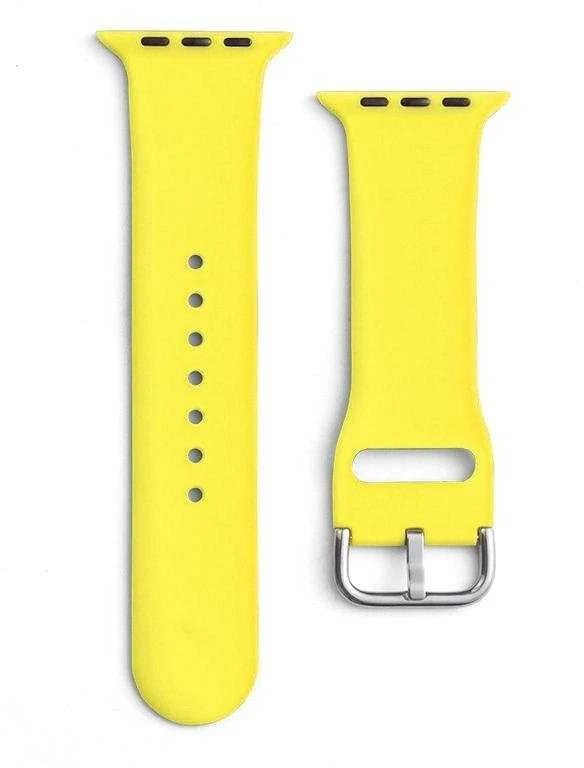 Hurtel Silikoninė APS apyrankė laikrodžiui Apple Watch 9 / 8 / 7 / 6 / 5 / 4 / 3 / 2 / SE (41 / 40 / 38mm) Strap Watch Bracelet geltonos spalvos