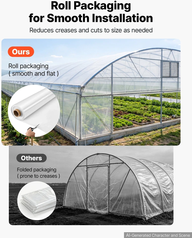 Šiltnamio plėvelė VEVOR YFGH-10ft100ft, 3 x 30,5 m