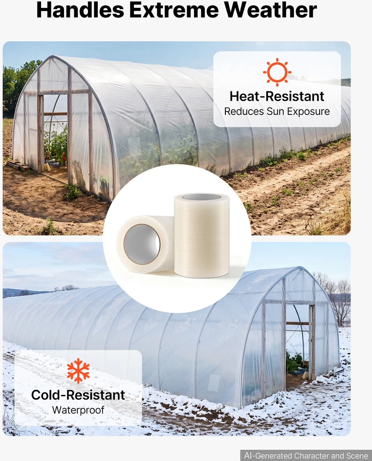 Šiltnamio plėvelės remonto juosta VEVOR C100060001, 0,15 x 32 m