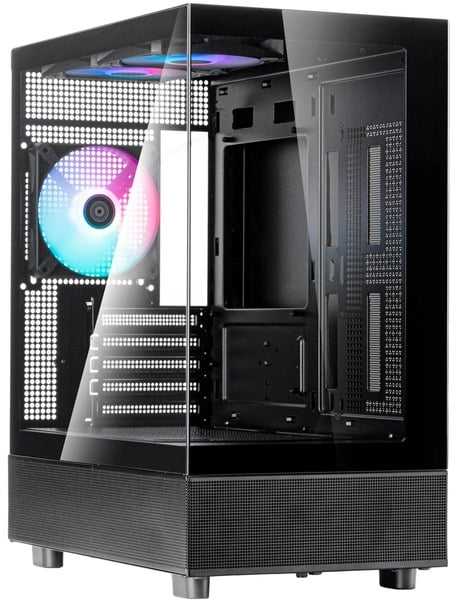 SilverStone Lucid 04, Tower-case - juodas, Tempered Glass x 2
