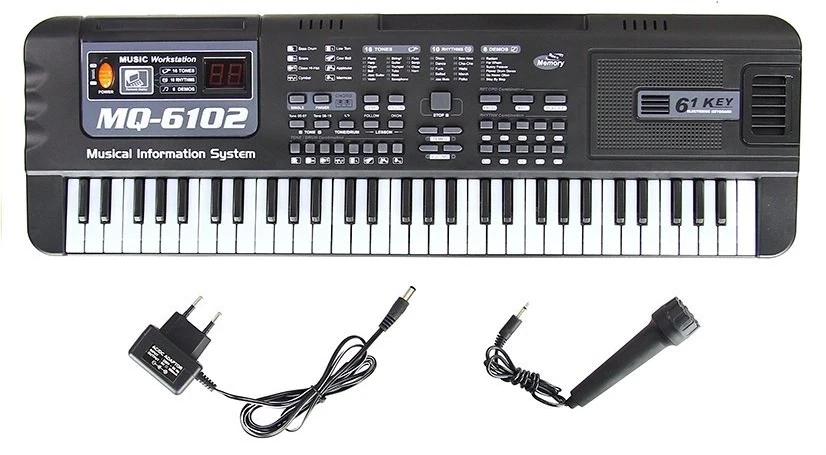 Keyboard Vaikiška klaviatūra Lean Toys MQ-6102 su mikrofonu, 61 klavišas