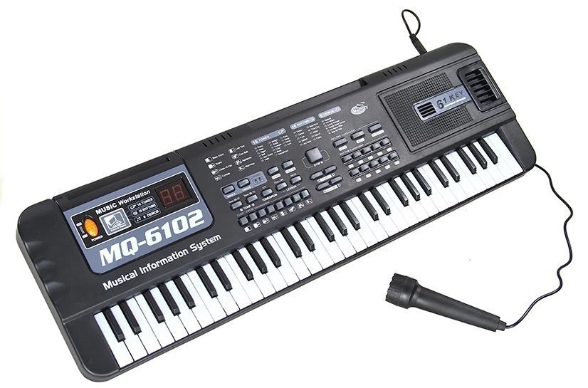 Keyboard Vaikiška klaviatūra Lean Toys MQ-6102 su mikrofonu, 61 klavišas