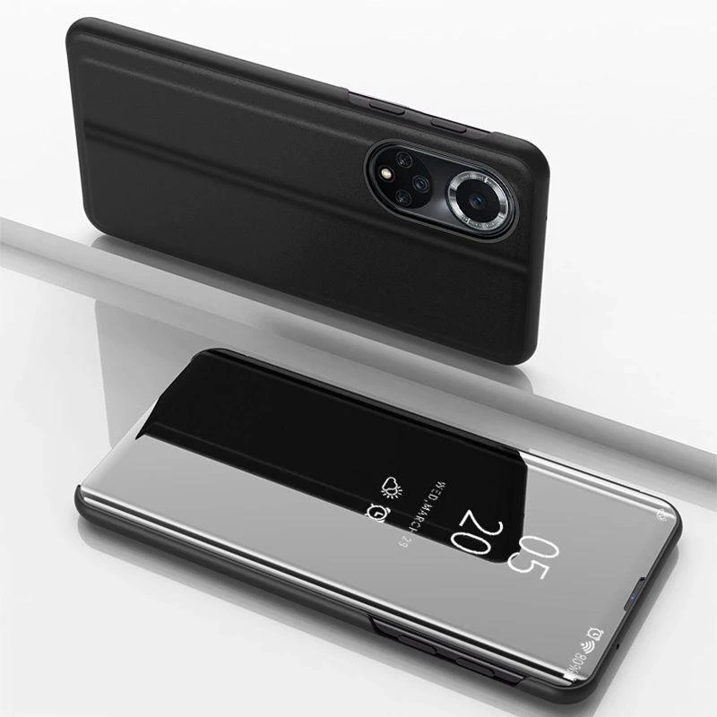 Skaidraus vaizdo atverčiamas dėklas Huawei nova 9, juodas
