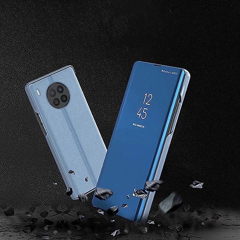 Skaidraus vaizdo dėklas su atverčiamu dangteliu juodas, skirtas Huawei nova 8i