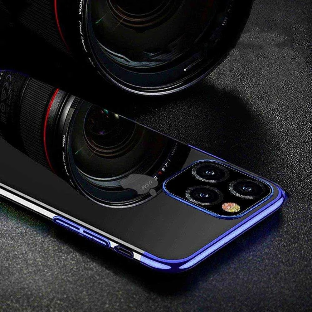 Hurtel skaidrus TPU dėklas skirtas iPhone 13 Pro, mėlynas