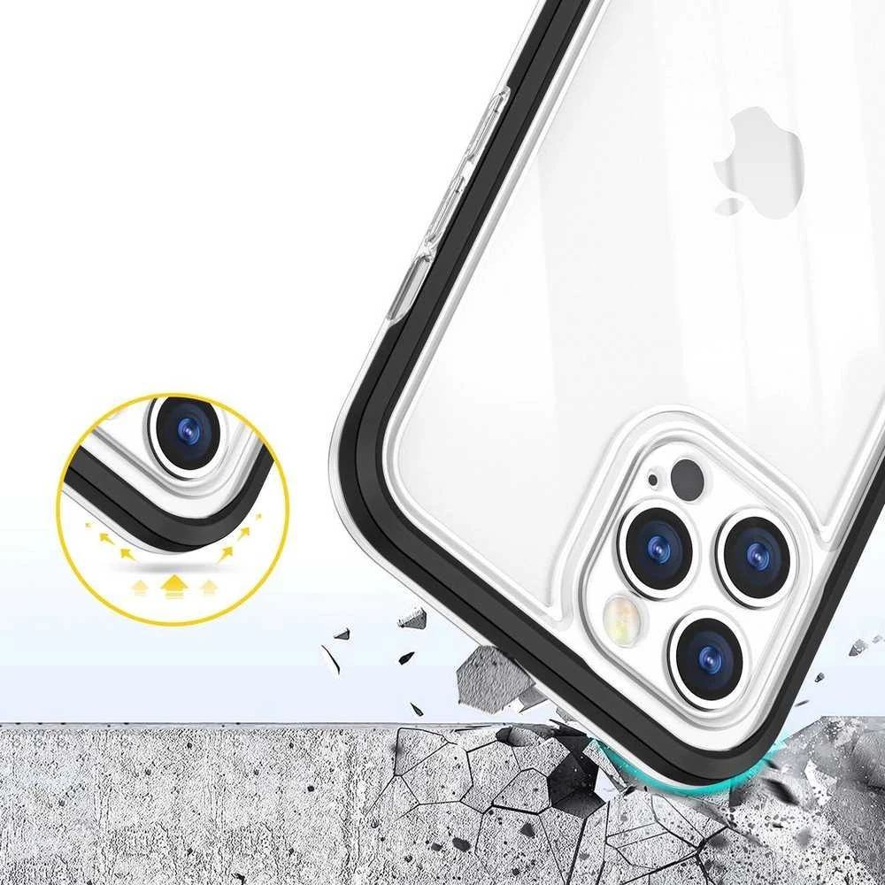 Hurtel Clear dėklas skirtas iPhone 12 Pro Max, juodas
