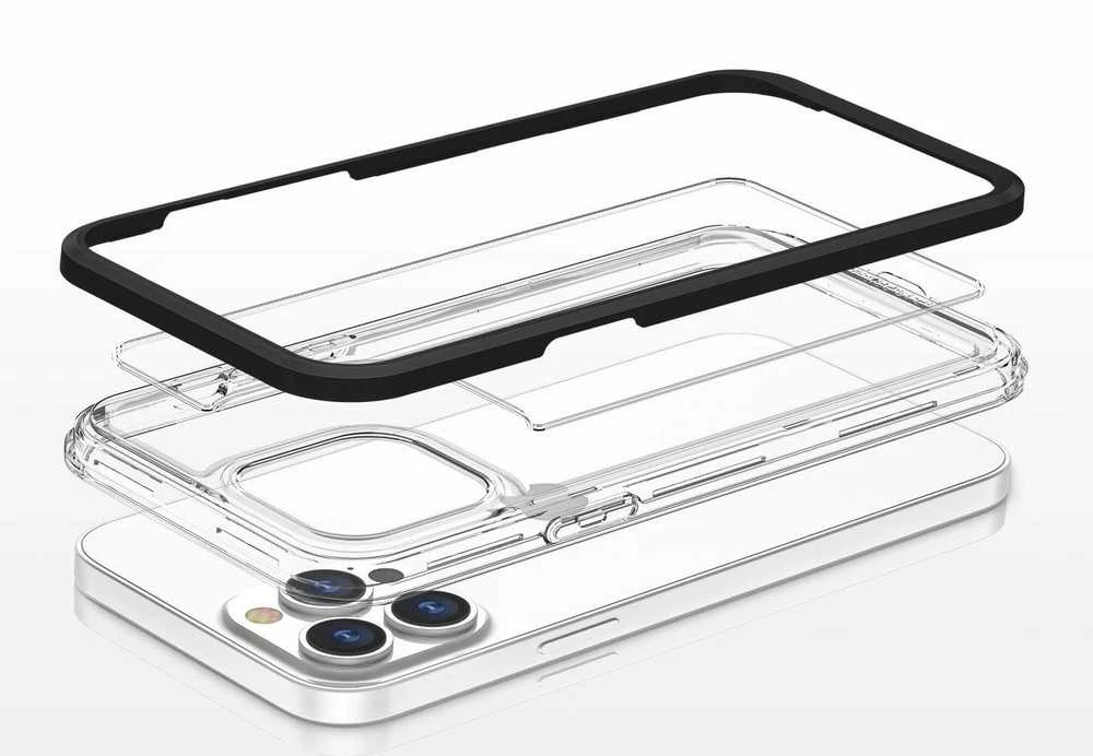 Hurtel Clear dėklas skirtas iPhone 13 Pro Max, juodas