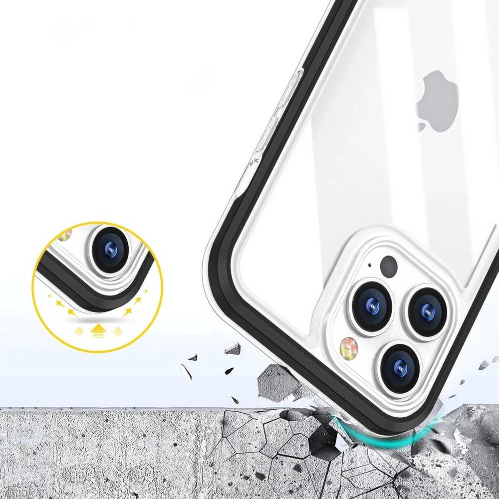 Hurtel Clear dėklas skirtas iPhone 13 Pro, juodas