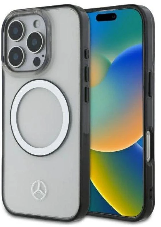 Mercedes MEHMP16L23HUOKC Apple iPhone 16 Pro 6.3″ skaidrus kietas dėklas Printed logo MagSafe
