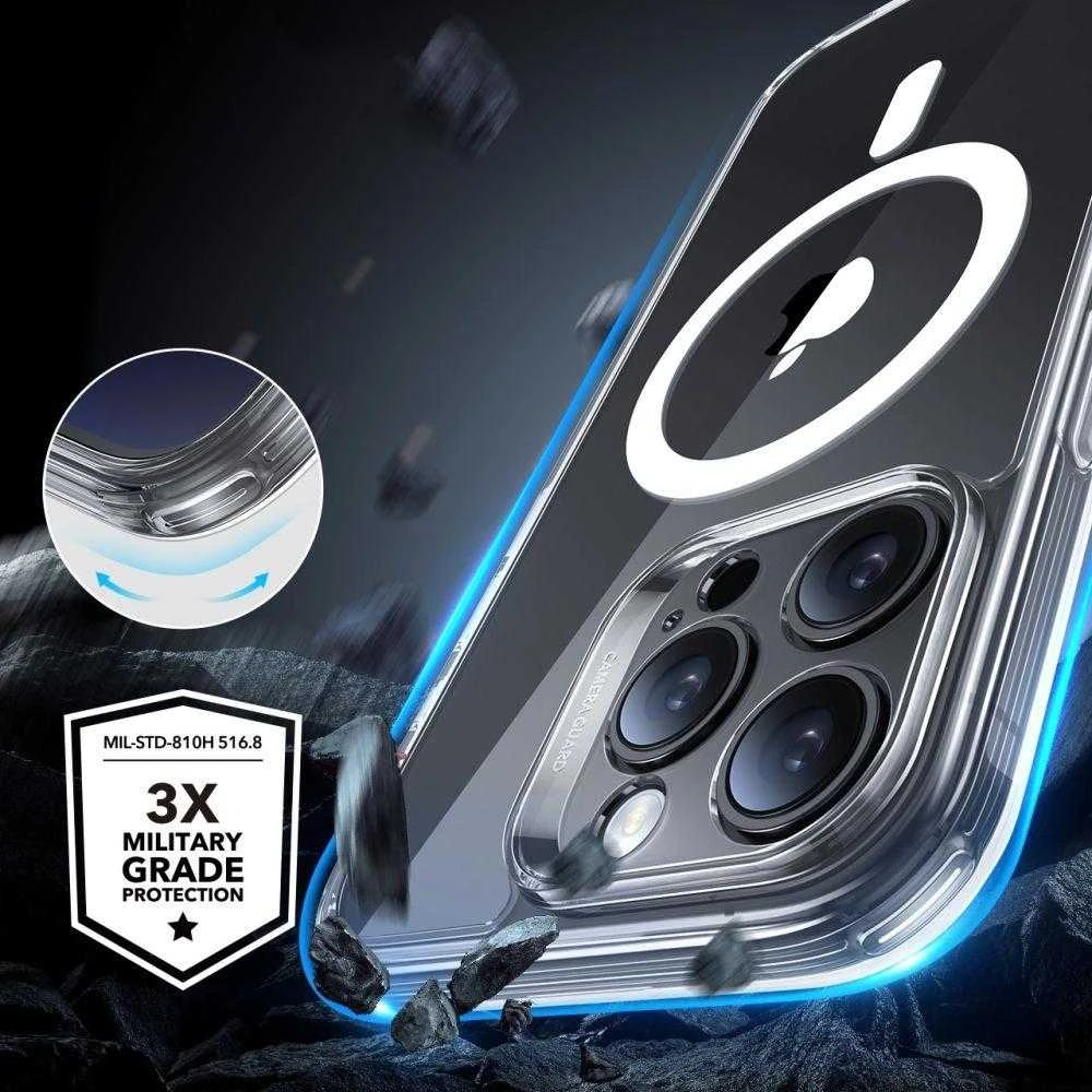 ESR Classic Pro Set Halolock MagSafe dėklas, skirtas iPhone 16 Pro Max – skaidrus