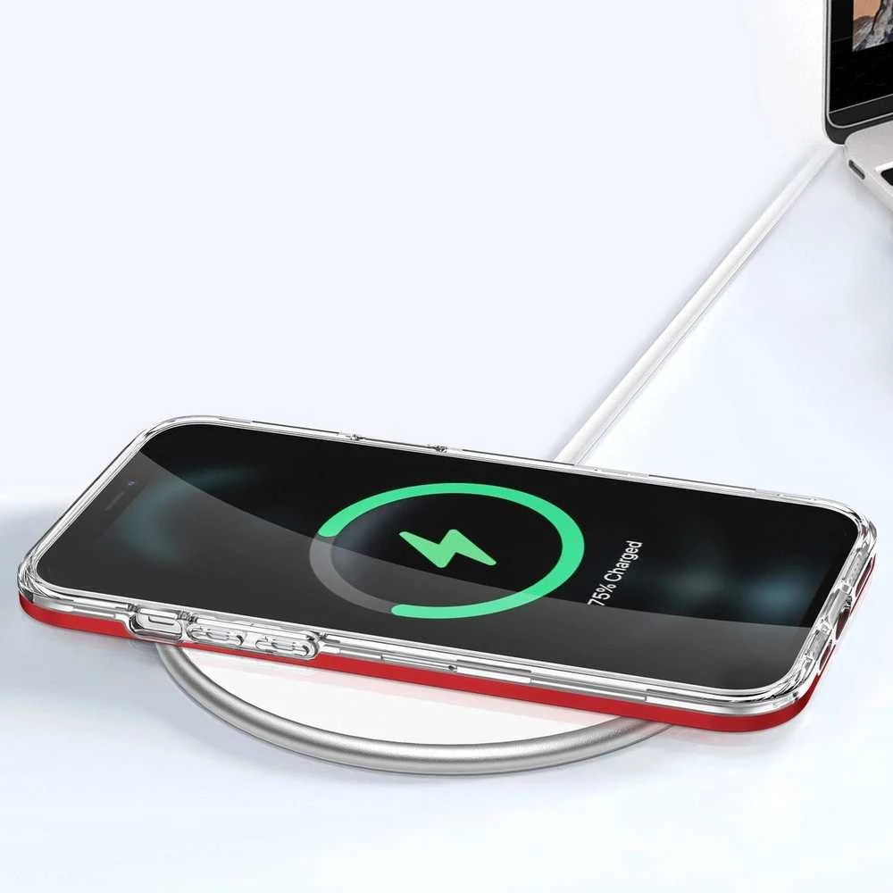 Hurtel Clear dėklas skirtas iPhone iPhone 11 Pro Max, raudonas