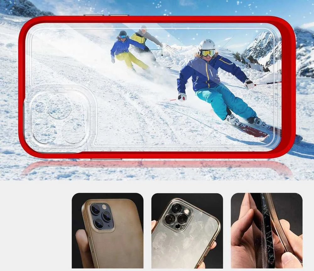 Hurtel Clear dėklas skirtas iPhone iPhone 11 Pro Max, raudonas