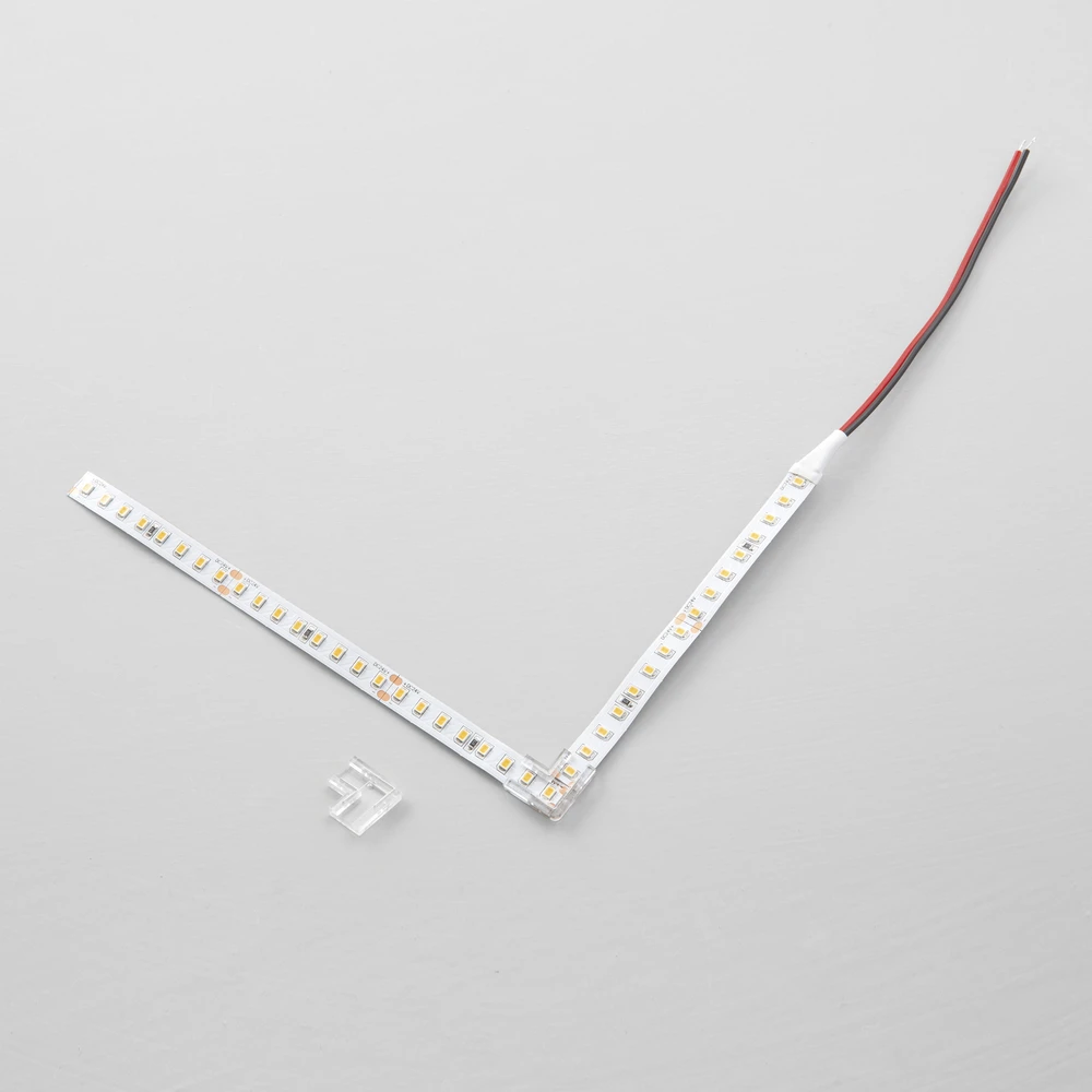 Skaidrus kampinis sujungimas 24V LED juostai
