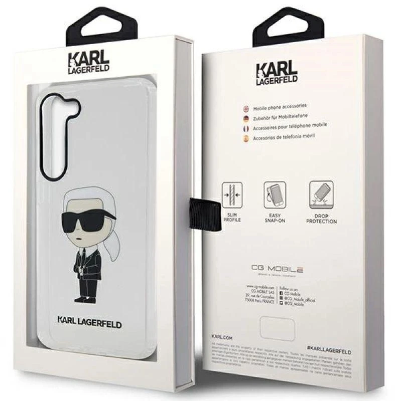 Karl Lagerfeld dėklas, skirtas Samsung Galaxy S23 KLHCS23SHNIKTCT permatomas HC IML NFT Ikonik