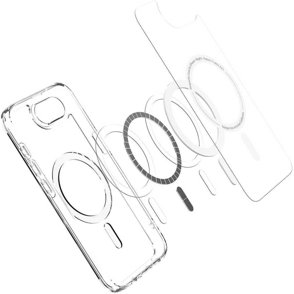 Spigen itin hibridinis „MagSafe“ dėklas, skirtas „iPhone 16e“ / „17e“ – skaidrus