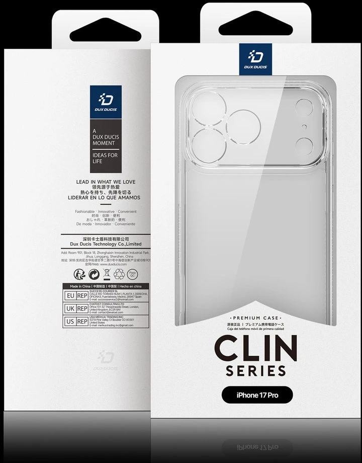 Dux Ducis Clin dėklas skirtas Apple iPhone 17 Pro – skaidrus