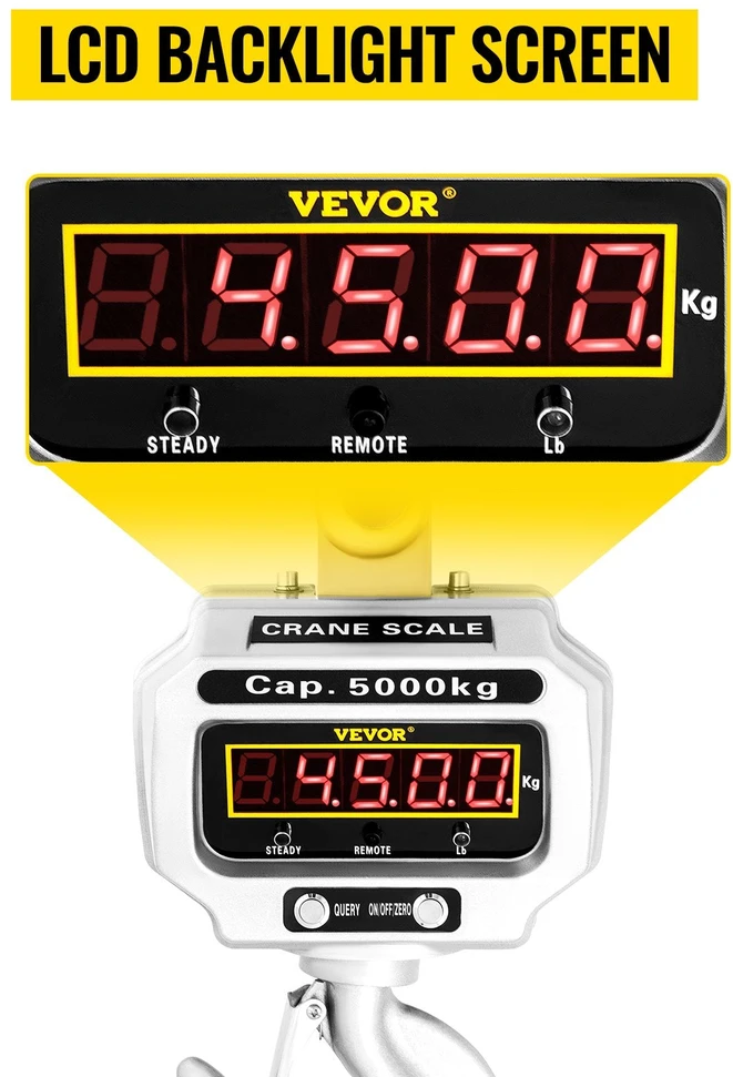 VEVOR 5000 kg skaitmeninės krano svarstyklės