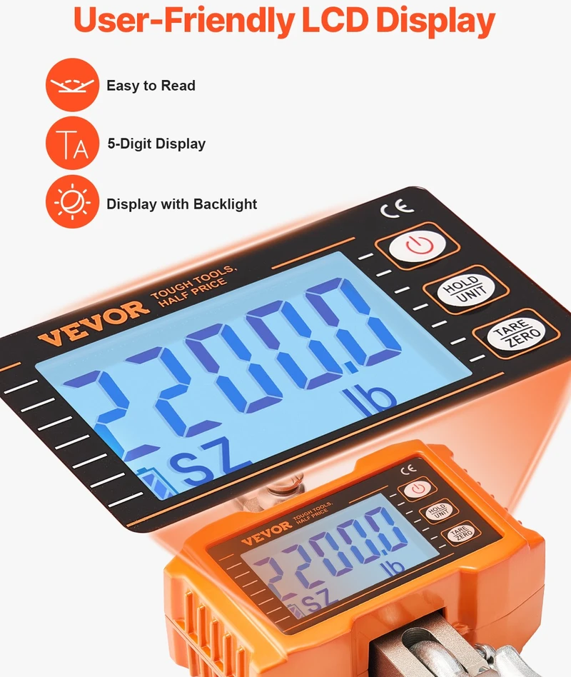 VEVOR Skaitmeninės kraninės svarstyklės 1000 kg